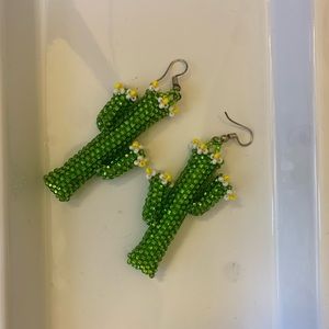 Beaded Cactus earrings